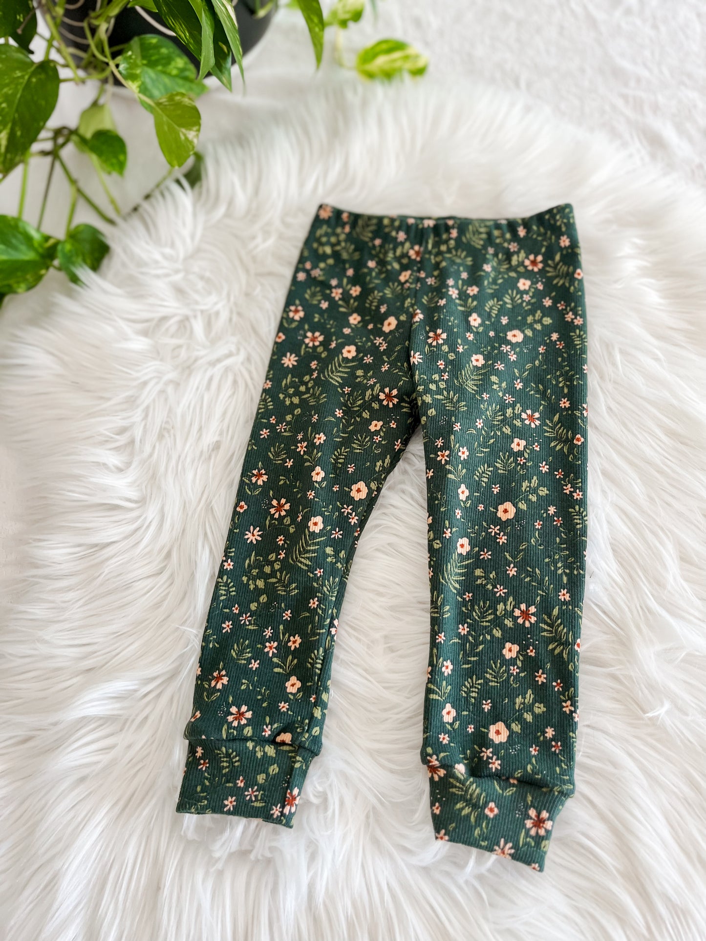 Leggings - Ribbed Forest Floral