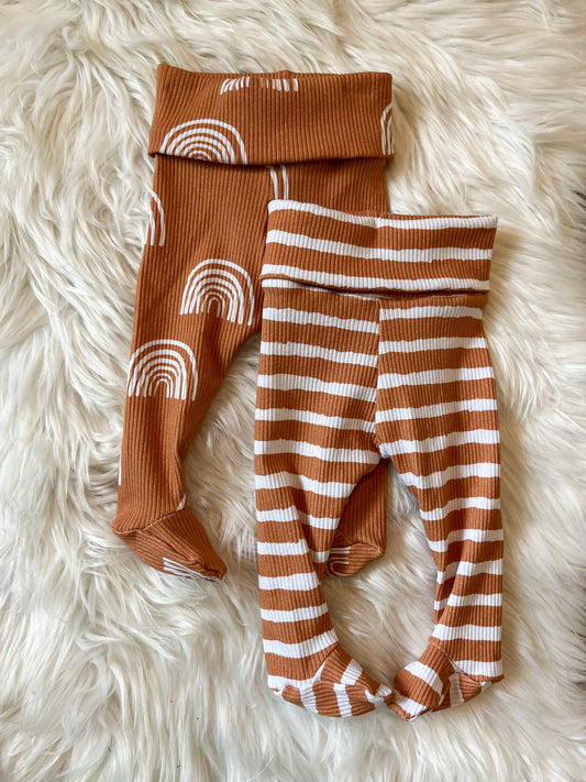 Footed Baby Pants - Boho Stripes