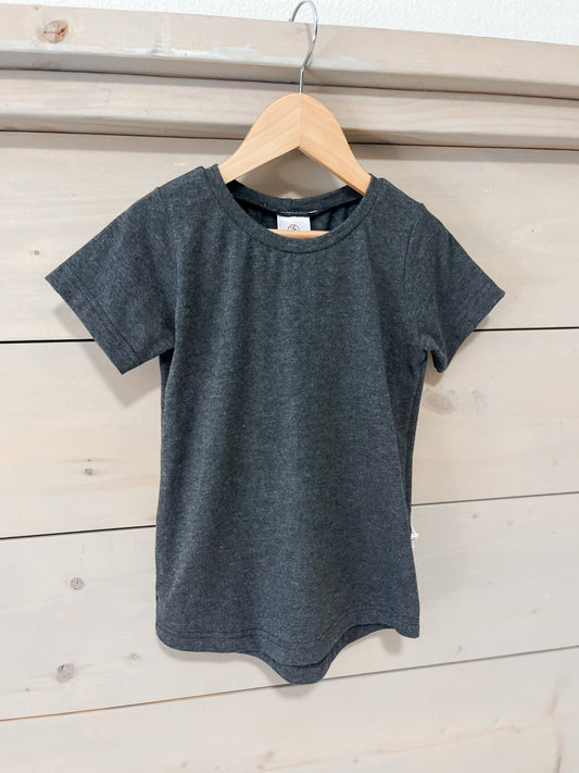 Curved Hem Tee - Charcoal