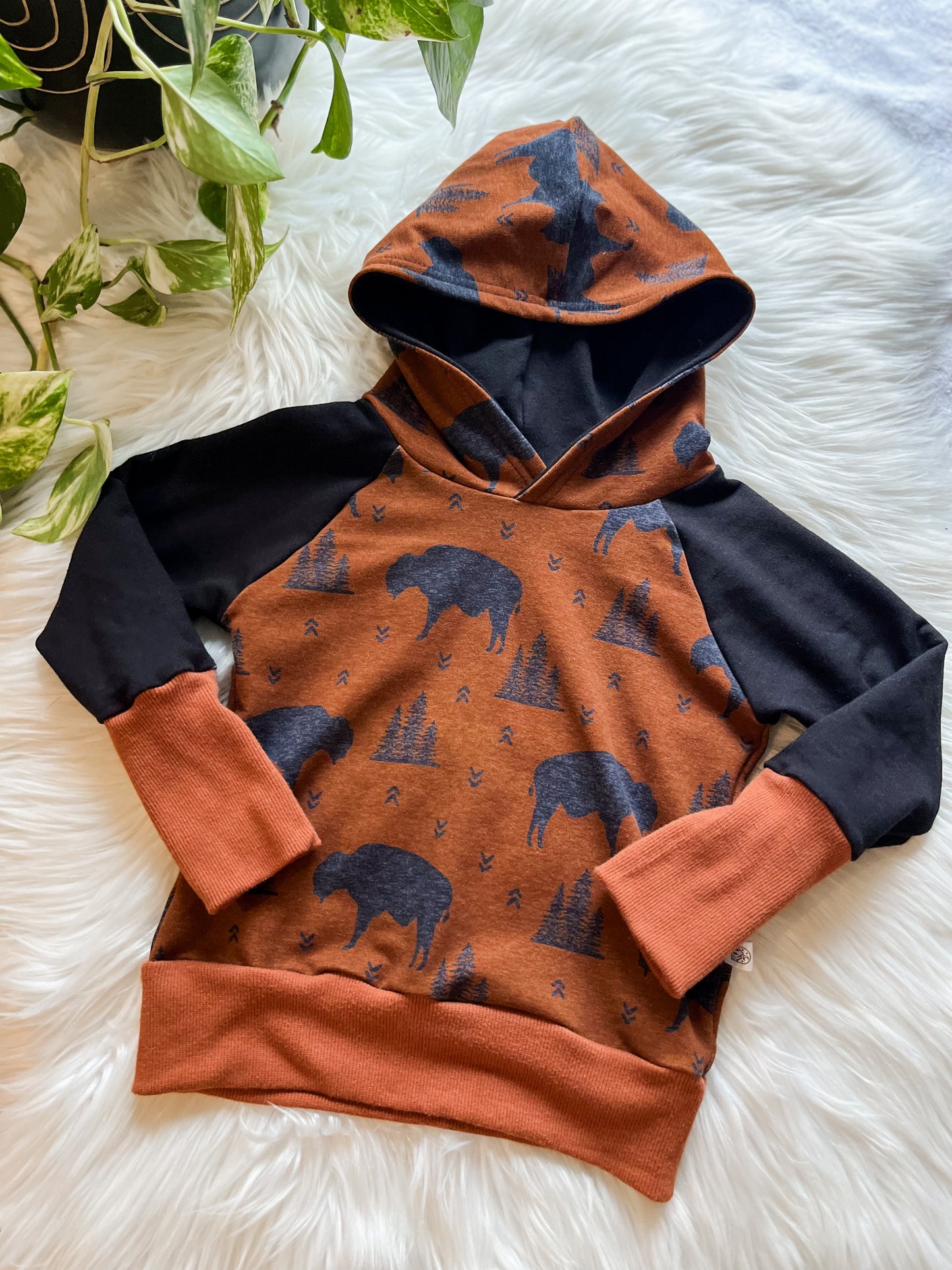 Grow With Me Bunny Hug Hoodie - Rust Bison