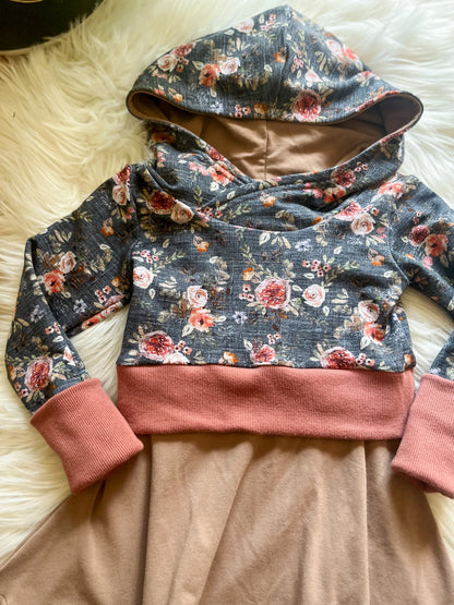 Grow With Me Hooded Crop & Peplum - Vintage Roses