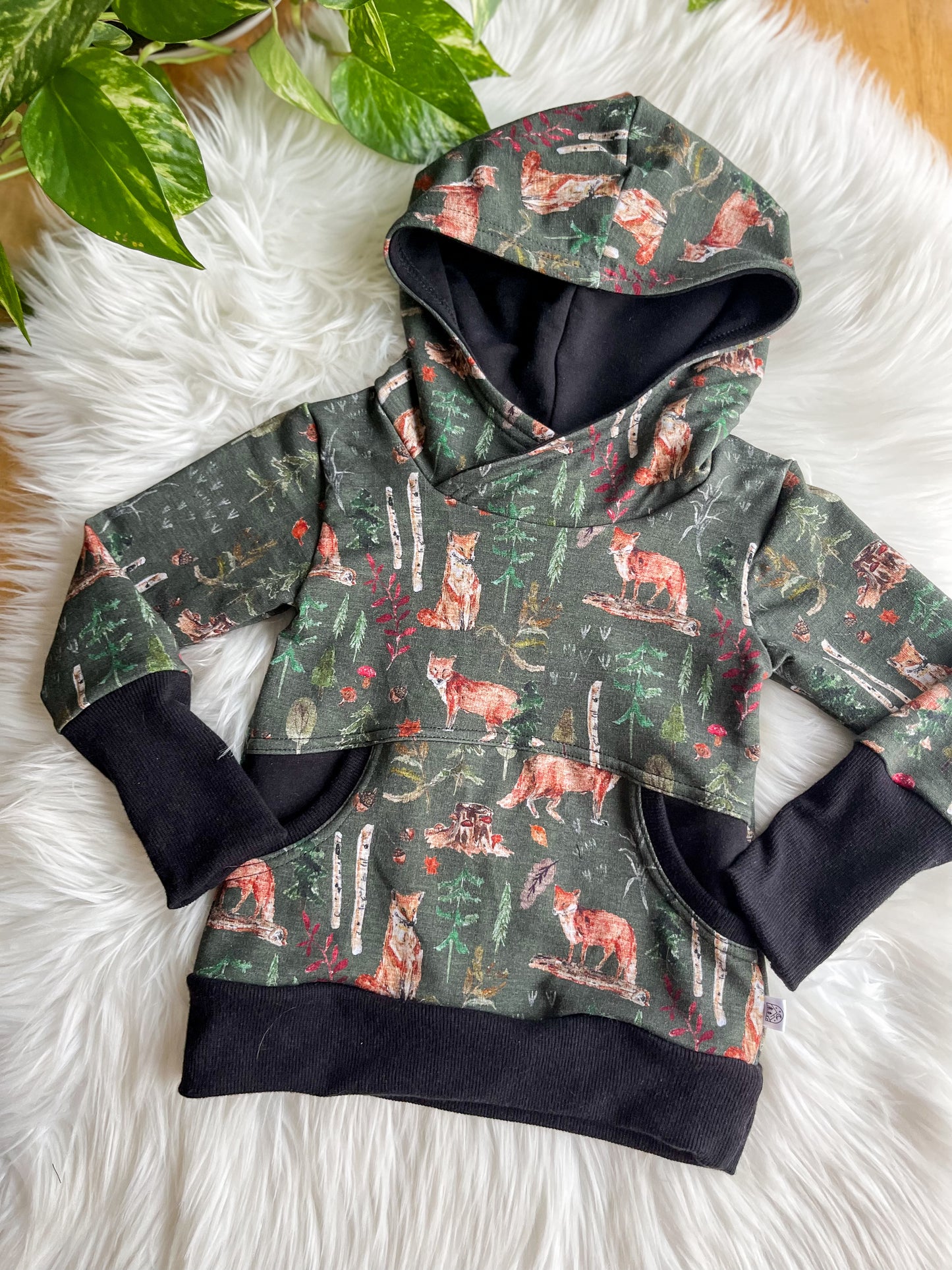 Grow With Me Pocket Hoodie - Red Foxes