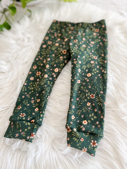 Leggings - Ribbed Forest Floral