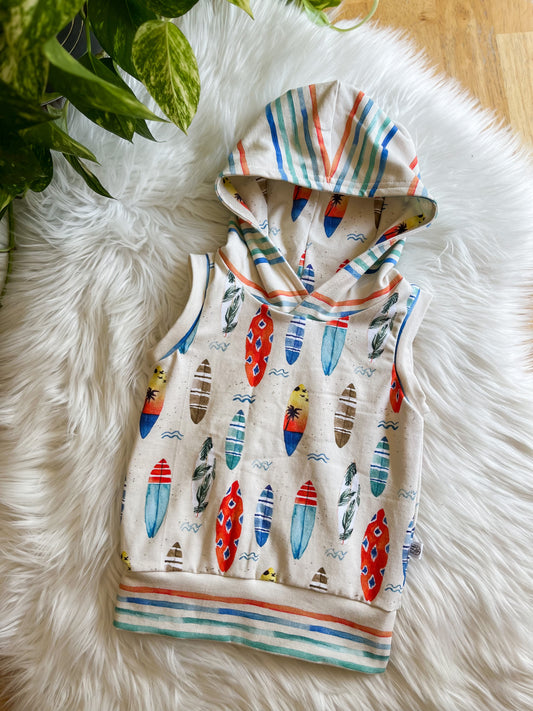 Grow With Me Hooded Tank Top - Surf's Up White
