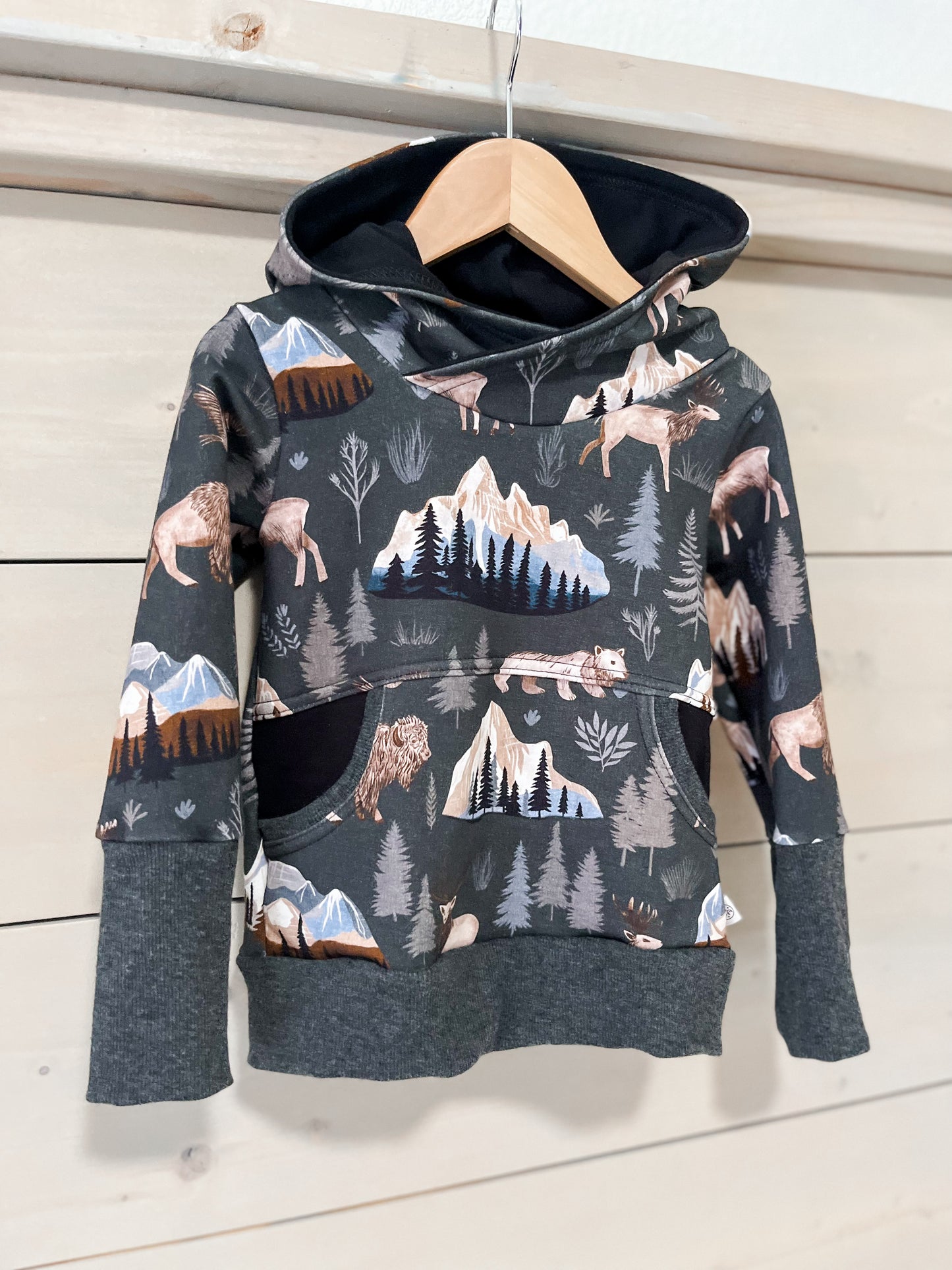 Grow With Me Pocket Hoodie - Black Jasper