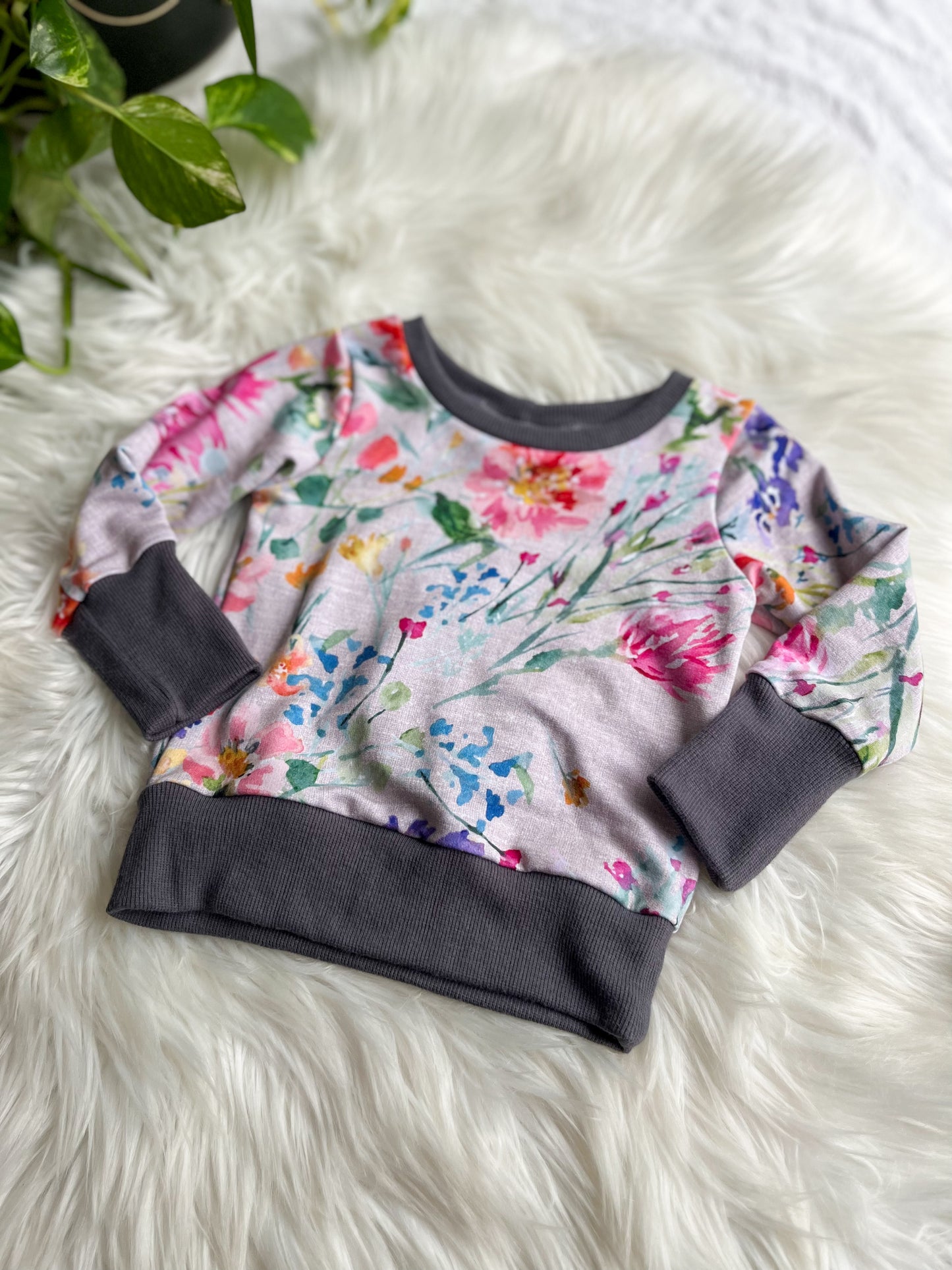 Grow With Me Pullover - Floral Garden Strokes