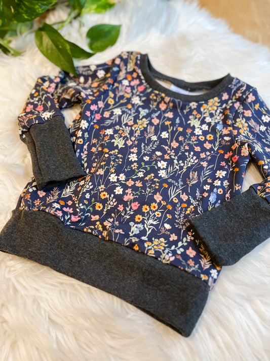 Grow With Me Pullover - Mini Garden Floral